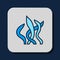 Filled outline Seaweed icon isolated on blue background. Underwater seaweed spirulina, aquatic marine algae plant. Vegan