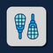 Filled outline Snowshoes icon isolated on blue background. Winter sports and outdoor activities equipment. Vector