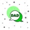 Filled outline Speech bubble dad icon isolated on white background. Happy fathers day. Vector