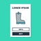 Filled outline Waterproof rubber boot icon isolated on turquoise background. Gumboots for rainy weather, fishing
