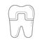 Filled tooth line icon.