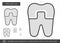 Filled tooth line icon.