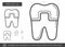 Filled tooth line icon.