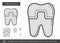 Filled tooth line icon.