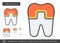 Filled tooth line icon.