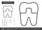 Filled tooth line icon.