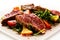 Fillet mignon - grilled beefsteaks with vegetables