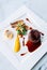 Fillet mignon steak nice fine dining style dish decoration