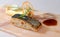 Fillet sea bass and canneloni