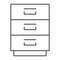 Filling cabinet thin line icon, office organize