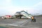 Filling gasoline to airplane of Czech Army on airport