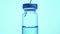 Filling syringe with vaccine from vial, close up. Administrating medication with medical needle syringe and vaccine injection for