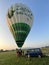 Filling with warm air and preparing the balloon for a panoramic flight over Croatian Zagorje - Croatia