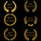 Film awards. Golden round laurel wreaths