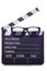 Film clapper with 3d glasses cutout