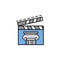 film, clapperboard, history, film, cinema icon. Element of history color icon for mobile concept and web apps. Color film,