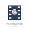 Film counter icon. Trendy flat vector Film counter icon on white