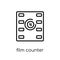 Film counter icon. Trendy modern flat linear vector Film counter