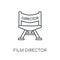 Film director linear icon. Modern outline Film director logo con