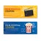 Film festival banner and coupon. Cinema movie element design