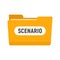 Film folder scenario icon, flat style