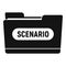 Film folder scenario icon, simple style