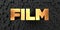 Film - Gold text on black background - 3D rendered royalty free stock picture