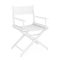 Film Industry Concept. White Wooden Director Chair in Clay Style. 3d Rendering