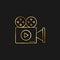 Film, introduction, video gold icon. Vector illustration of golden icon