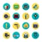 Film making Attributes Flat Round Icons Collection