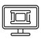 Film monitor icon outline vector. Cinema video