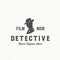 Film Noir Detective Abstract Vintage Vector Emblem, Label or Logo Template. Man in a Hat Silhouette with Retro