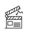 Film producer line icon, concept sign, outline vector illustration, linear symbol.