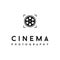 Film Reel, Focus Lens for Cinema Video Photo logo design
