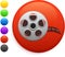 Film reel icon on round internet button