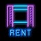 film rent neon glow icon illustration