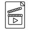 Film scenario paper icon outline vector. Activity movie