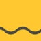 Film strip frame ribbon. Wave shape ribbon. Design element. Yellow background. Movie cinema sign symbol template. . Flat d