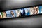Film strip with vibrant photographs. People theme