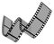 Film strip wave. Cinema video frame roll