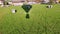 Filming take off of from the hot air balloon whilst riding along in the ballooning basket during a flight in Kirchberg in Tirol, A