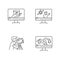 Filmmaking and videography pixel perfect linear icons set