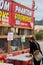 Filmore, California, United States - June 28, 2020: Customers with masks line up to buy fireworks from stands in Filmore ahead of