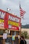 Filmore, California, United States - June 28, 2020: Customers with masks line up to buy fireworks from stands in Filmore ahead of