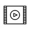 Filmstrip video thin line vector icon