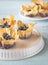 Filo cupcakes with blueberry cream cheese