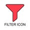 Filter button web shape icon, flat filtering symbol, funnel sign vector illustration