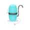 Filter with metal faucet. Device for water purification. Home appliance. Flat vector for promo poster or banner of