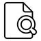 Filter search document icon, outline style
