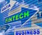 Fin Tech Financial Technology Business 3d Rendering